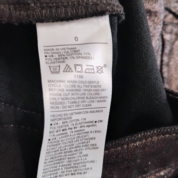 Woman's Jeans Black Denum Metallic Finish size 0 - Picture 8 of 9